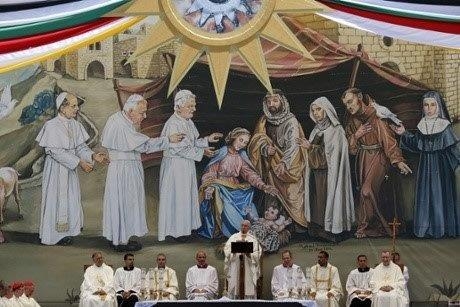 Gesù in Kefia accanto a Papa Bergoglio