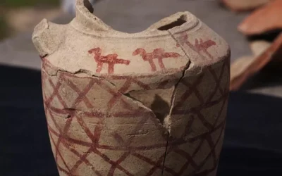 Negev, scoperto un vaso di 1200 anni fa decorato con cammelli e un animale misterioso